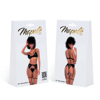 Three Piece Set - L/XL - Wet Look Black