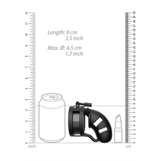 Model 18 Chastity Cock Cage with Ballsplitter - 3.5 / 9 cm