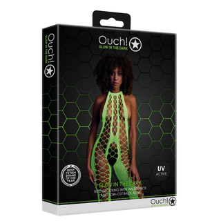 Bodystocking with Halterneck - One Size - Neon Green