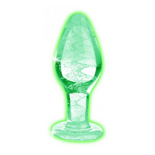 Glow-In-The-Dark - Glass Butt Plug - Large