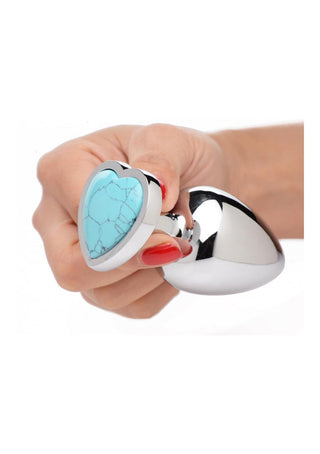 Gemstones Turquoise Heart Large Anal Plug