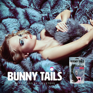 FeelzToys - Bunny Tails Butt Plug Zwart