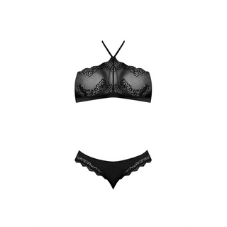 Halter Bandeaux and Panty Set - S/M - Black