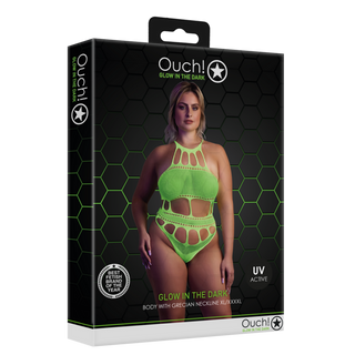 Body with Grecian Neckline - Plus Size - Neon Green