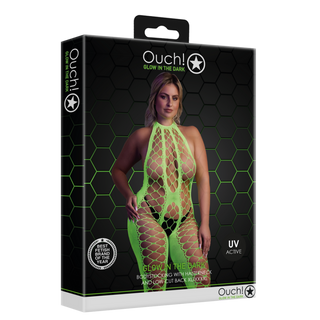 Bodystocking with Halterneck - Plus Size - Neon Green