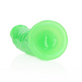 Slim Realistic Dildo with Suction Cup - Glow in the Dark - 6'' / 15,5 cm